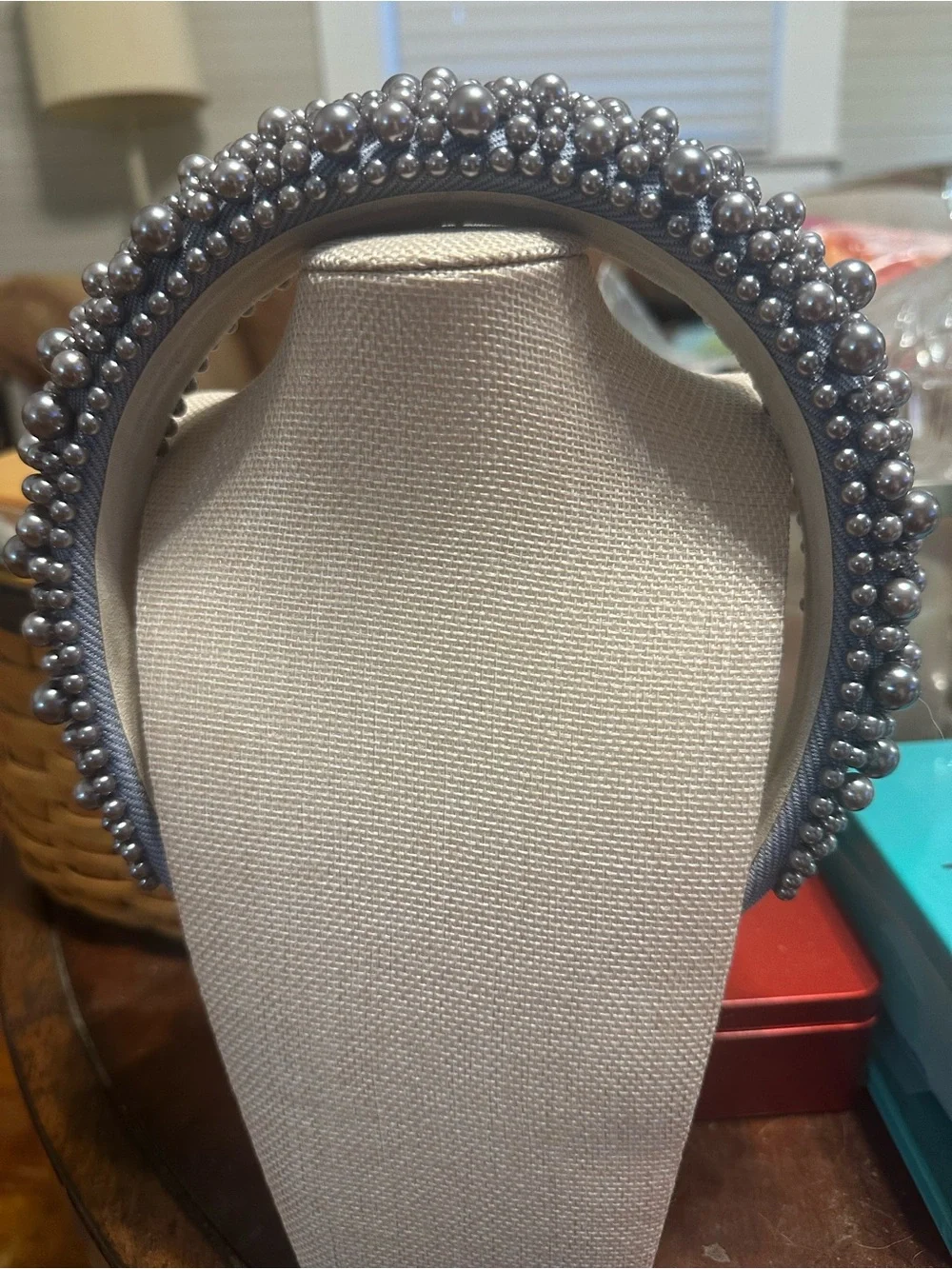 Statement Headband Bundle Grey Pearl Cluster + Gold Embroidered AB Boho Set Of 2
